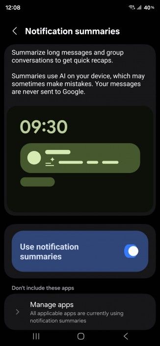 تكنولوجيا: تحديث One UI 8.5 سيجلب ميزة ملخصات الإشعارات بالذكاء الاصطناعي