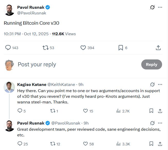 إطلاق تحديث Bitcoin Core v30 مع تعديل مثير للجدل في OP_RETURN