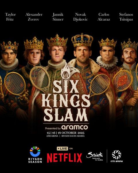 انطلاق بطولة “Six Kings Slam” غدًا في الرياض بمشاركة عمالقة التنس العالميين