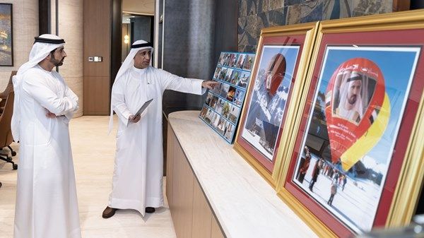 حمدان بن محمد يستقبل طاقم وفريق «منطاد صاحب السمو رئيس الدولة» ويشيد بجهوده