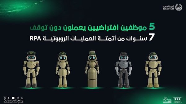 5 موظفين افتراضيين يعملون دون توقف في شرطة دبي