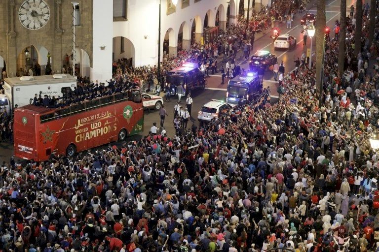 استقبال شعبي كبير لمنتخب شباب المغرب بعد إحرازه بطولة العالم