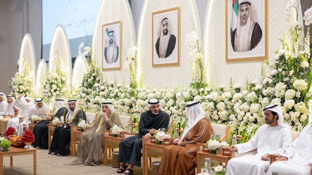 خالد بن محمد بن زايد يحضر حفل استقبال بمناسبة زفاف عبدالعزيز وعبدالله نجلي فيصل عبدالعزيز البناي