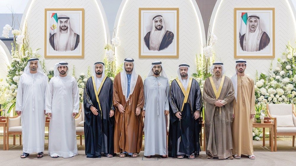 محمد بن راشد وحمدان بن محمد وسيف بن زايد يحضرون أفراح البناي والزرعوني والخوري