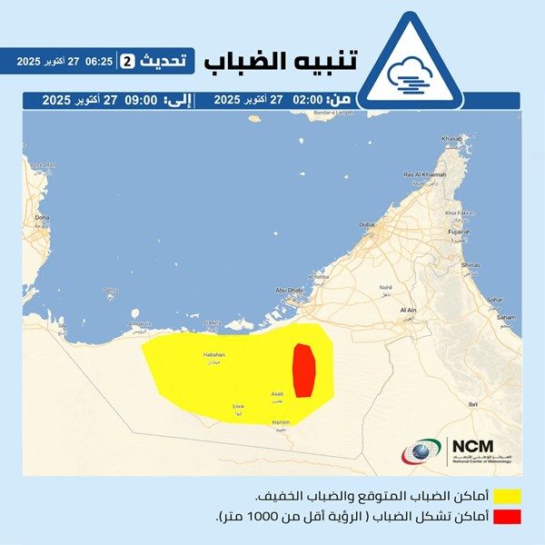 تنبيه من "الوطني للأرصاد"