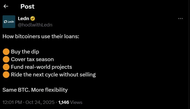 منصة الإقراض Ledn تتجاوز حاجز المليار دولار في القروض المضمونة بالبيتكوين مع انتعاش سوق الإقراض المشفّر