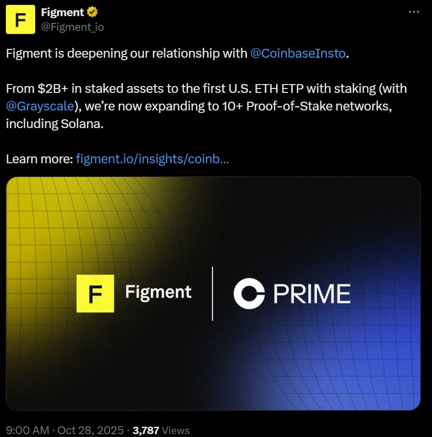 Coinbase و Figment توسّعان نطاق التحصيص المؤسسي إلى ما بعد إيثريوم