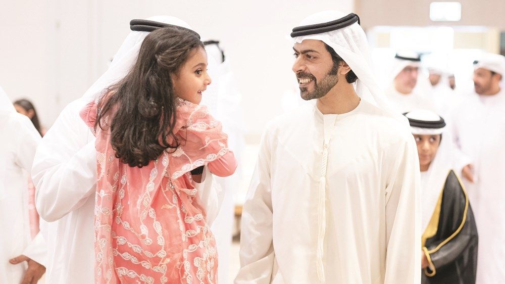 خليفة بن طحنون بن محمد يحضر حفل استقبال بمناسبة أفراح المزروعي