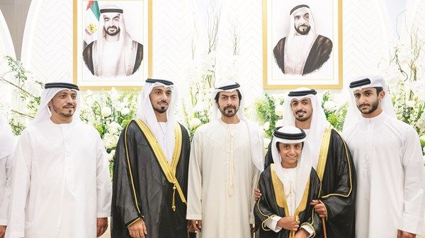 خليفة بن طحنون بن محمد يحضر حفل استقبال بمناسبة أفراح المزروعي