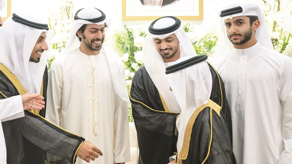 خليفة بن طحنون بن محمد يحضر حفل استقبال بمناسبة أفراح المزروعي