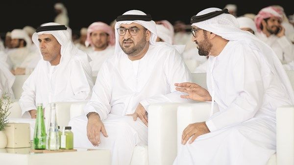محمد بن حمدان بن زايد يشهد جانباً من مزاينة سويحان