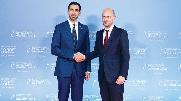 شخبوط بن نهيان يشارك في مؤتمر «السلام والازدهار في البحيرات العظمى» في باريس