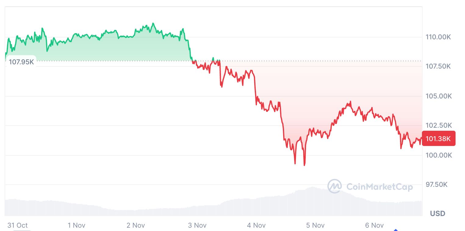 بيتكوين عند 100 ألف دولار قد تكون مجرد “مطب سرعة” نحو 56 ألفًا لكن البيانات لا تشير إلى ذعر في السوق