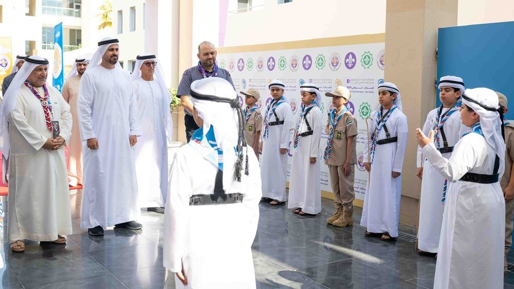 ذياب بن محمد بن زايد يشهد افتتاح منتدى الشباب الكشفي العربي السادس في أبوظبي