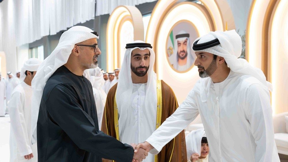 خالد بن محمد بن زايد يحضر حفل استقبال بمناسبة زفاف عمير سعيد المهيري