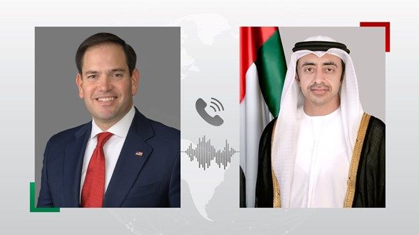 عبدالله بن زايد ووزير الخارجية الأميركي يبحثان التطورات الإقليمية والعلاقات الاستراتيجية بين البلدين