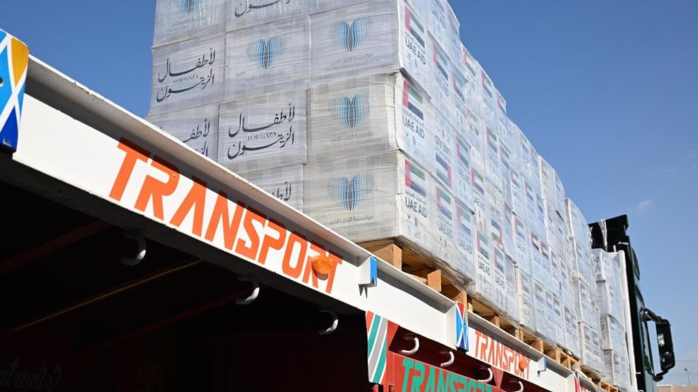 قافلة المساعدات الإماراتية «لأطفال الزيتون» تدخل غزة