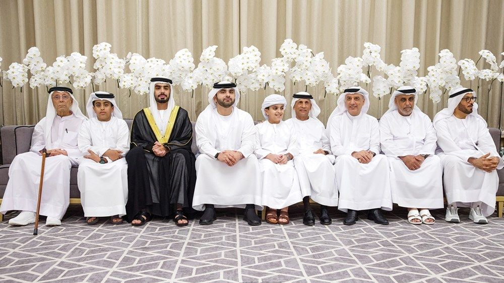 حمدان بن محمد ومنصور بن محمد يحضران أفراح عبد الغفار حسين والمري