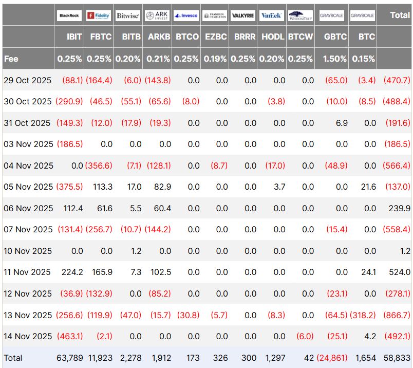 البيتكوين يفقد 1.1 مليار دولار من صناديق الـETF مع تحذيرات المحللين من دخول سوق هابط “مصغّر” في لحظة حاسمة