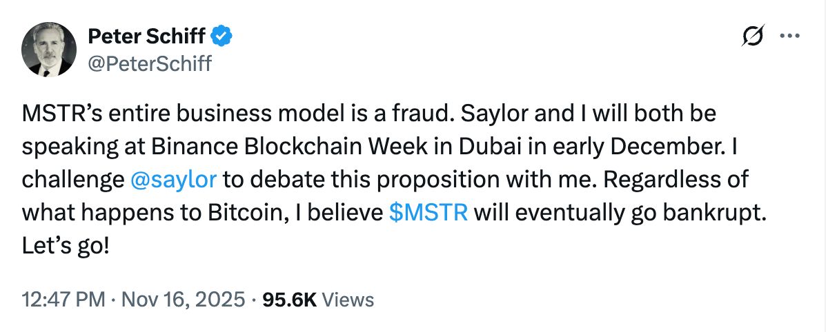 بيتر شيف يصف نموذج Strategy بأنه “احتيال” ويتحدّى مايكل سايلور لمناظرة