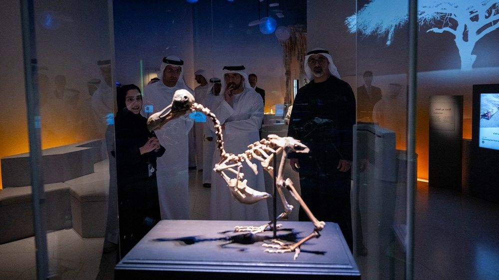 خالد بن محمد بن زايد وحمدان بن محمد بن راشد يقومان بجولة في متحف التاريخ الطبيعي أبوظبي بالمنطقة الثقافية في السعديات