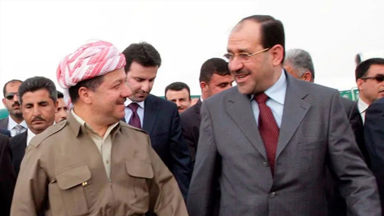 قبل ساعات من وصوله لاربيل.. المالكي يتقارب مع بارزاني بضرورة تعديل قانون الانتخابات