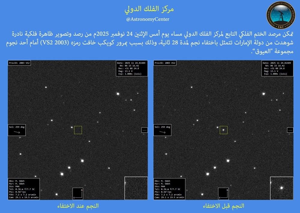 "مرصد الختم" يوثق ظاهرة فلكية نادرة في سماء الإمارات