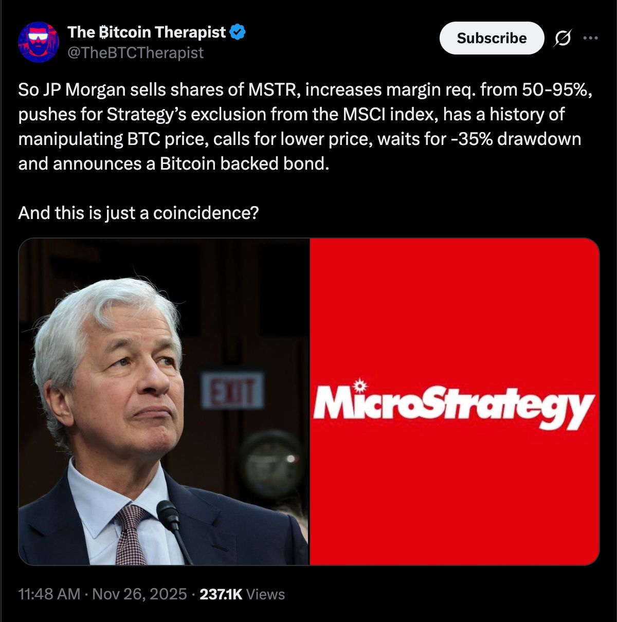 مجتمع البيتكوين يتهم جي بي مورغان بمحاولة تقويض Strategy ودفع شركات الخزائن الرقمية إلى البيع القسري