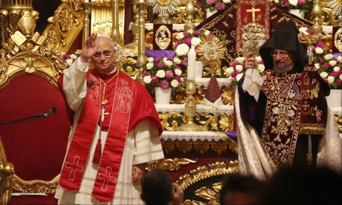 البابا لاوون ترأس القداس الإلهي في كنيسة القديس جاورجيوس البطريركية في اسطنبول