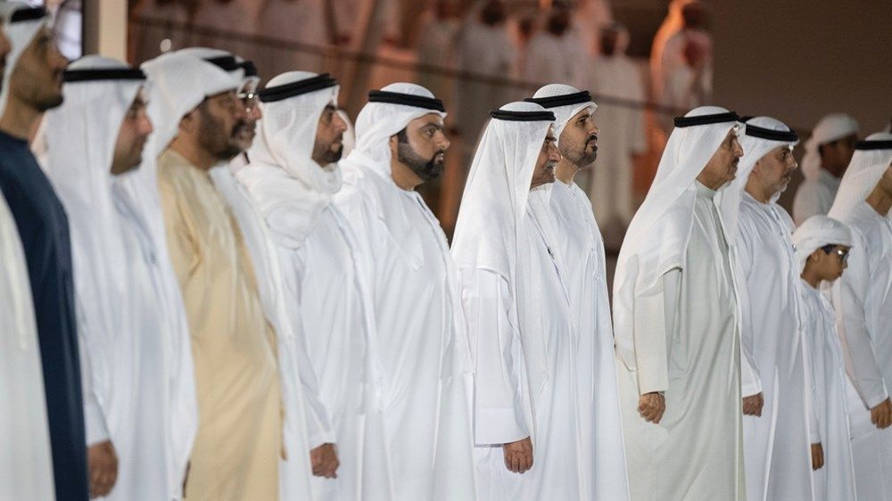 حاكم الفجيرة يشهد بحضور ذياب بن محمد بن زايد مراسم يوم الشهيد في واحة الكرامة