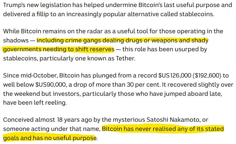 جماعة الضغط تنتقد مقالاً "مُبالغاً" عن البيتكوين من هيئة الإذاعة الأسترالية