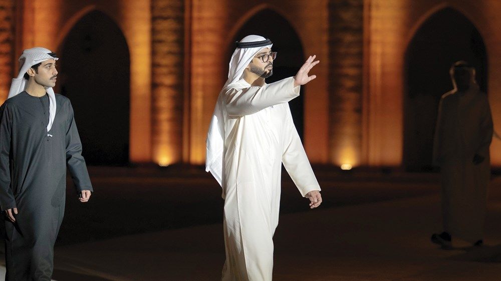 سلطان بن حمدان بن زايد وياس بن حمدان بن زايد يحضران احتفال «عيد الاتحاد» في حصن الظفرة