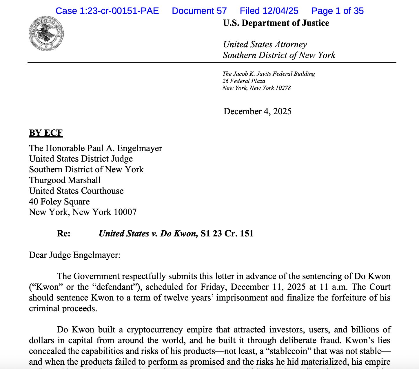 النيابة الأمريكية تطلب 12 عامًا سجنًا لمؤسس Terraform دو كوون