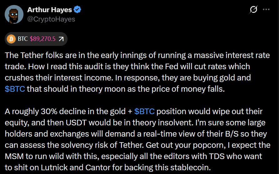​​CoinShares: مخاوف الملاءة المالية لتيثير “في غير محلها” مع فائض احتياطيات يبلغ 6.8 مليارات دولار