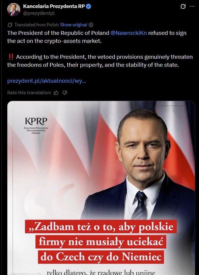 فشل النواب البولنديون في إحياء مشروع قانون الأصول المشفرة المثير للجدل بعد الفيتو الرئاسي