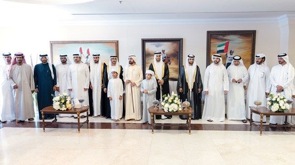 محمد بن راشد وحمدان بن محمد ومكتوم بن محمد يحضرون أفراح بن غدير والكتبي والفلاسي