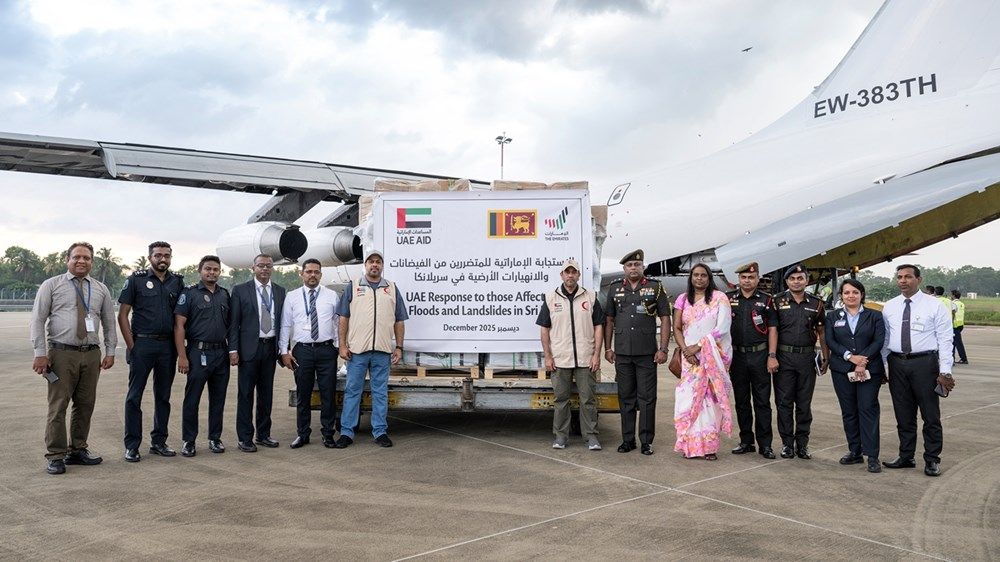 الإمارات ترسل طائرة مساعدات سابعة لدعم المتضررين من فيضانات سيريلانكا