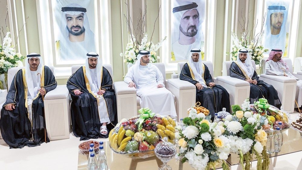 محمد بن راشد وحمدان بن محمد ومكتوم بن محمد يحضرون أفراح بن غدير والكتبي والفلاسي