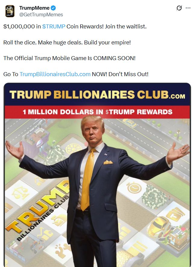 هل ستُعيد ألعاب الكريبتو مجدها؟ لعبة “Trump Billionaires Club” تُطلَق هذا الشهر