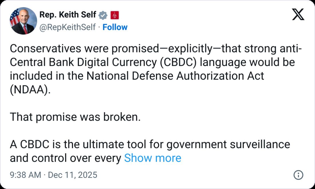 غضب داخل الحزب الجمهوري بعد تمرير قانون الدفاع من دون حظر العملات الرقمية للبنوك المركزية