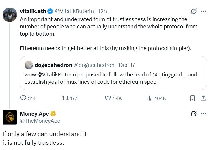 فيتاليك بوتيرين: إيثريوم بحاجة إلى شرح أبسط لتحقيق اللامركزية الحقيقية