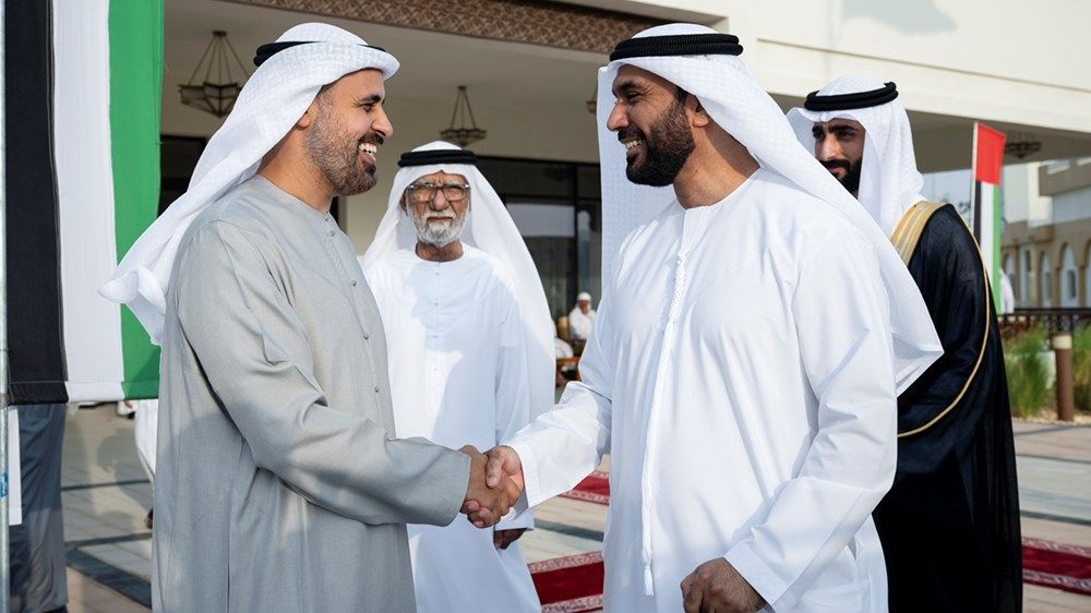 ذياب بن محمد بن زايد يحضر حفل استقبال بمناسبة زفاف علي محمد العامري