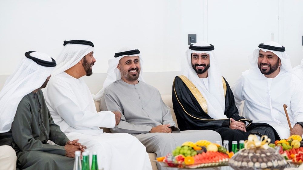 ذياب بن محمد بن زايد يحضر حفل استقبال بمناسبة زفاف علي محمد العامري