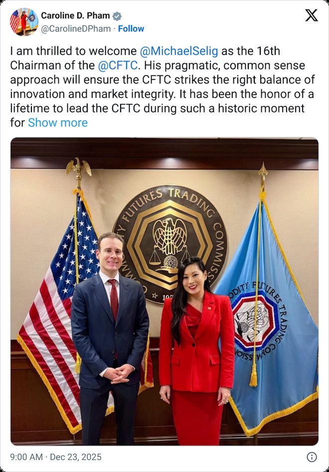 تغييرات قيادية في هيئة تداول السلع الآجلة مع تسلّم سيليغ المنصب ومغادرة فام