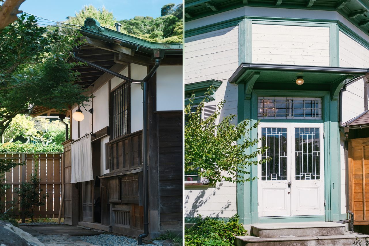 مدخل كل من الجناحين الياباني والغربي المتباينين.(© كاواغوتشي يوكو)