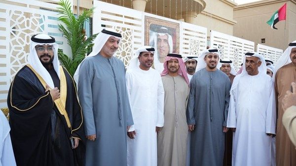 أحمد بن صقر وسالم بن سلطان والشيوخ يحضرون حفل زفاف عبدالله سلطان الحبشي برأس الخيمة