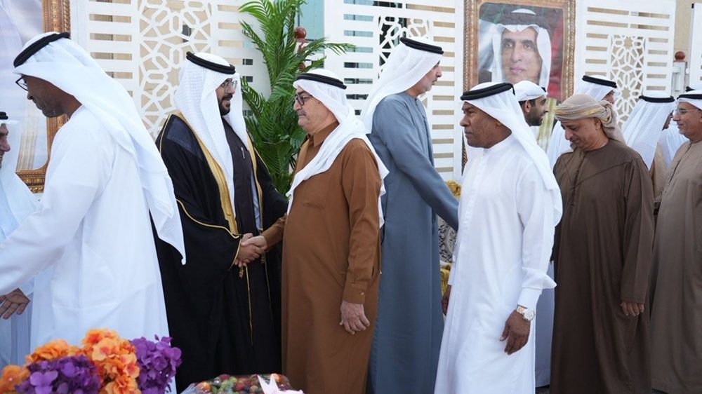 أحمد بن صقر وسالم بن سلطان والشيوخ يحضرون حفل زفاف عبدالله سلطان الحبشي برأس الخيمة