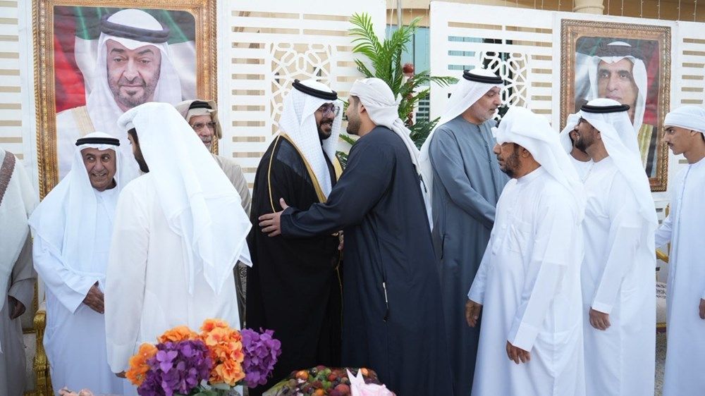 أحمد بن صقر وسالم بن سلطان والشيوخ يحضرون حفل زفاف عبدالله سلطان الحبشي برأس الخيمة