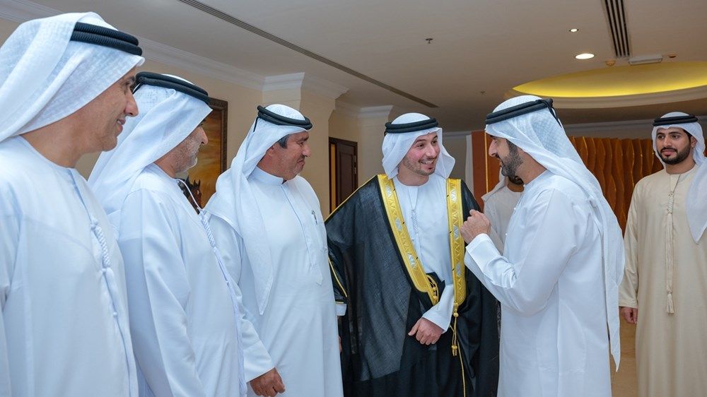 حمدان بن محمد يحضر أفراح الفلاسي والسويدي