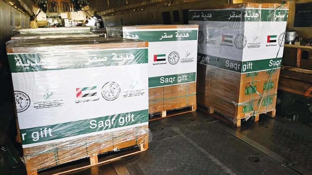 قافلة إماراتية تحمل 30 طن مكمّلات علاجية ووقائية تدخل غزة